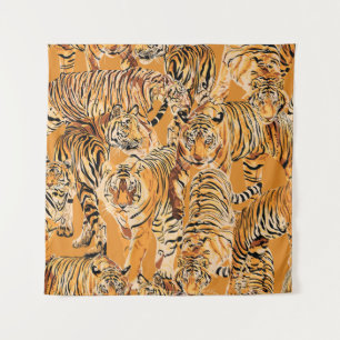 Tenture Vintage Tiger Safari Motif de la faune