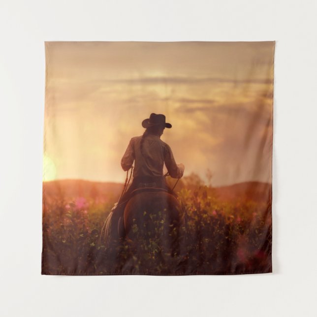 Tenture Vintage western cowboy portrait (Devant)