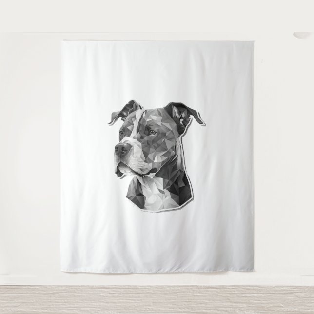 Tenture Visage de chien Pitbull (Devant)