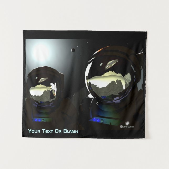 Tenture Visiteurs inattendus OVNI (Devant (Horizontal))