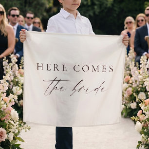 Tenture Voici la mariée Panneau de tissu minimaliste