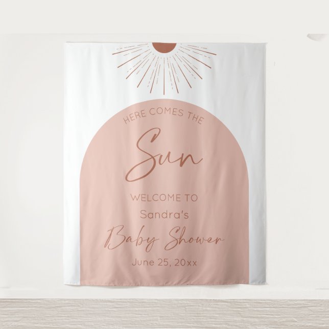 Tenture Voici Le Baby shower Soleil Boho (Devant)