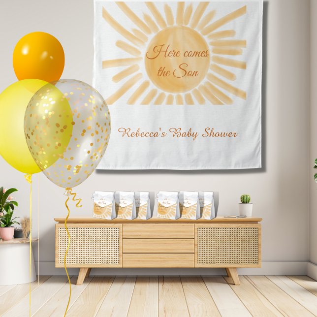 Tenture Voici le Baby shower Son Sunshine Yellow Ray (Créateur téléchargé)