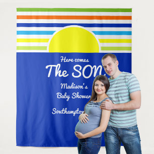 Tenture Voici le Fils Fond de Décor pour Baby Shower