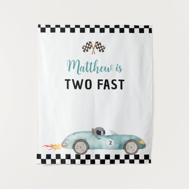 Tenture Voiture de course Deux Anniversaire Rapide Context (Devant)