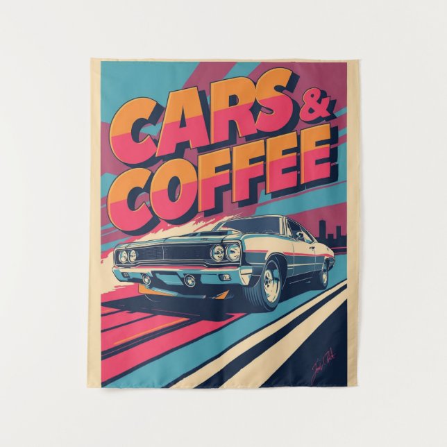 Tenture voitures et café (Devant)