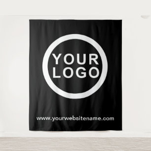 Tenture Votre logo d'entreprise   Site Web Noir moderne
