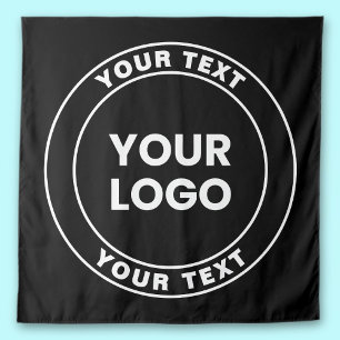 Tenture Votre logo téléchargé + texte circulaire gras 