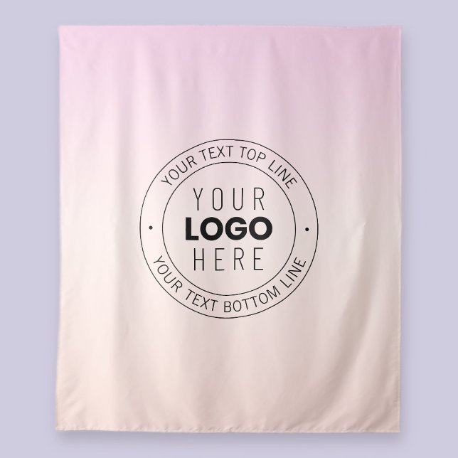 Tenture Votre logo téléchargé | Texte circulaire modifiabl (Créateur téléchargé)