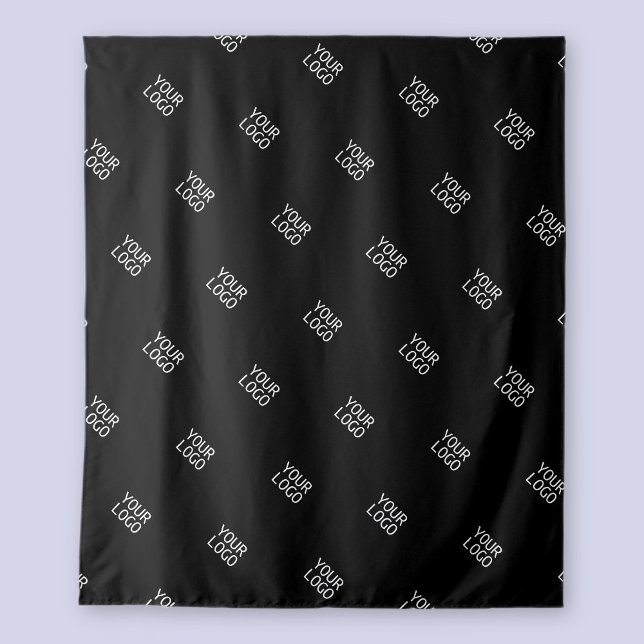 Tenture Votre Motif de logo simple et répétitif | Noir (Créateur téléchargé)