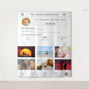 Tenture Votre profil Instagram - Photo Booth Backdrop Prop