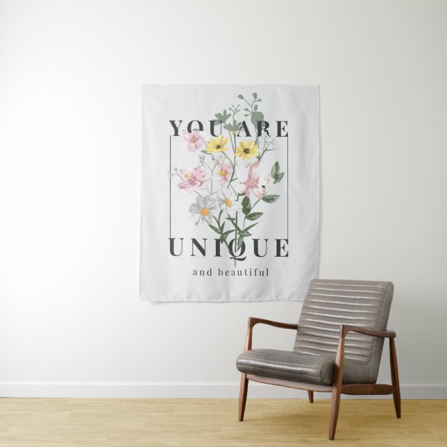 Tenture Vous êtes un Slogan floral unique (En situation)