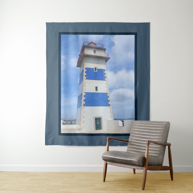 Tenture Watercolor lighthouse (En situation)
