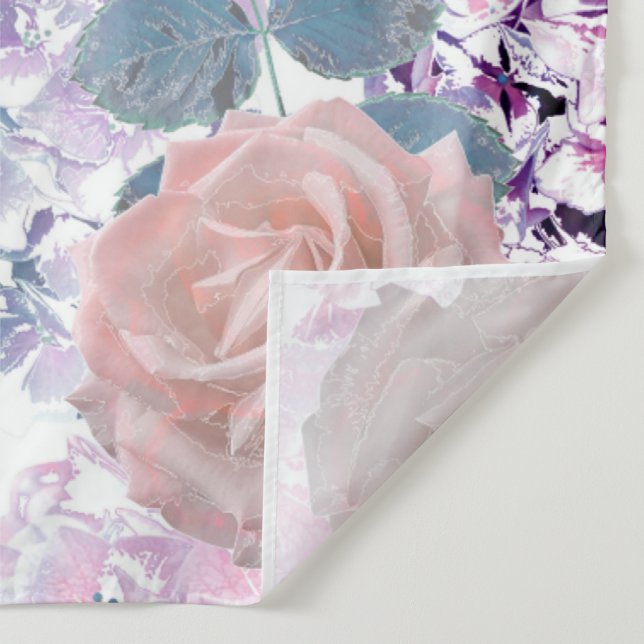 Tenture Watercolor roses et hydrangeas. (Détail)