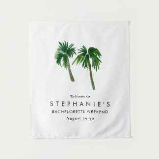 Tenture Watercolor Tropical Palm Trees  Bachelorette   