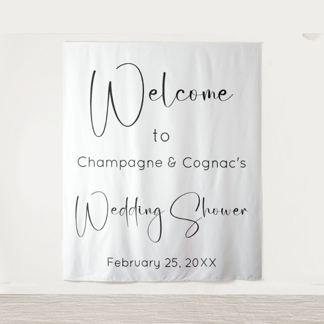 Tenture Wedding shower de script moderne fond de bienvenue (Devant)