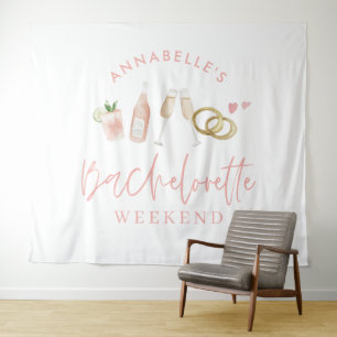 Tenture Week-end de jeune fille moderne rose fille champag