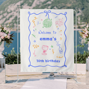 Tenture Whimsical Disco couleur d'anniversaire