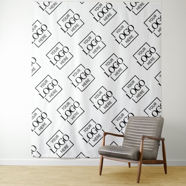 Tenture White Business Logo Pattern Trade Show Backdrop (En situation)