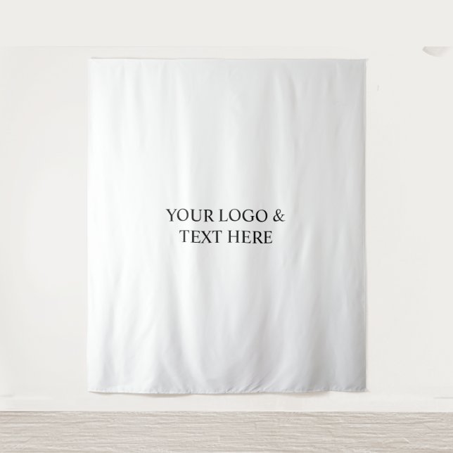 Tenture White Personalized – Your Logo & Text Here (Devant)