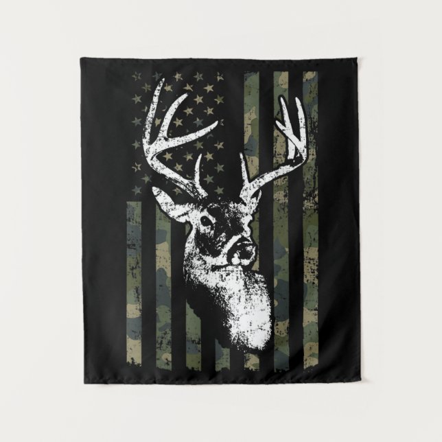 Tenture Whitetail Buck Deer Hunting USA Camouflage Amériqu (Devant)