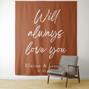Tenture Will Always Love You Mariage Photo Prop fond