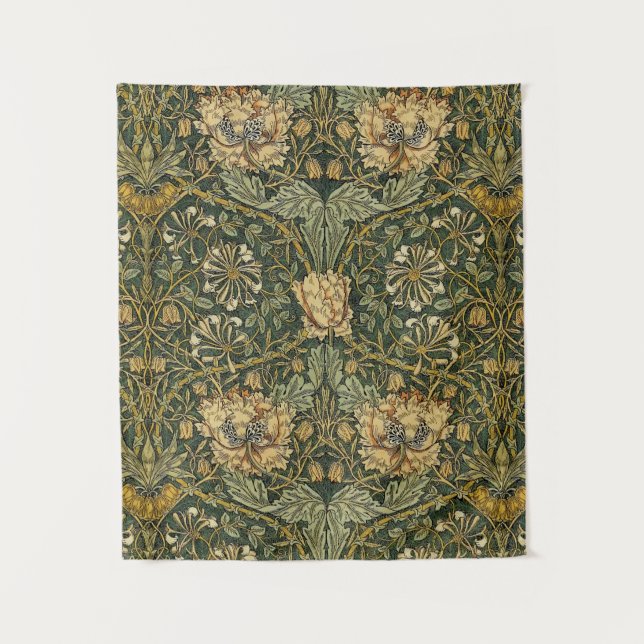 Tenture William Morris Honeysuckle Vert Floral (Devant)
