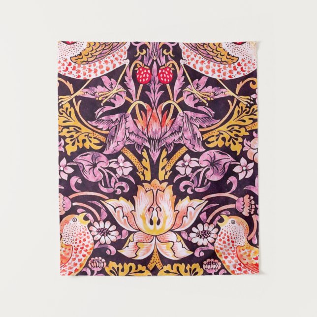 Tenture William Morris Strawberry Thief Purple Version (Devant)