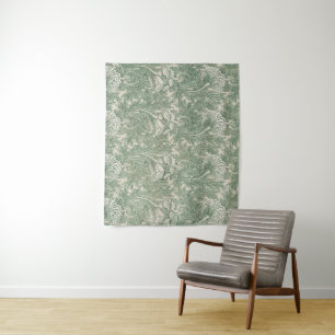 Tenture William Morris Vert Sauge Motif Tulipe : Vintage