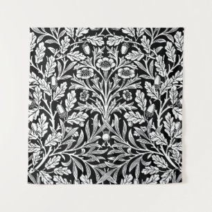 Tenture William Morris Vintage motif noir et blanc chêne