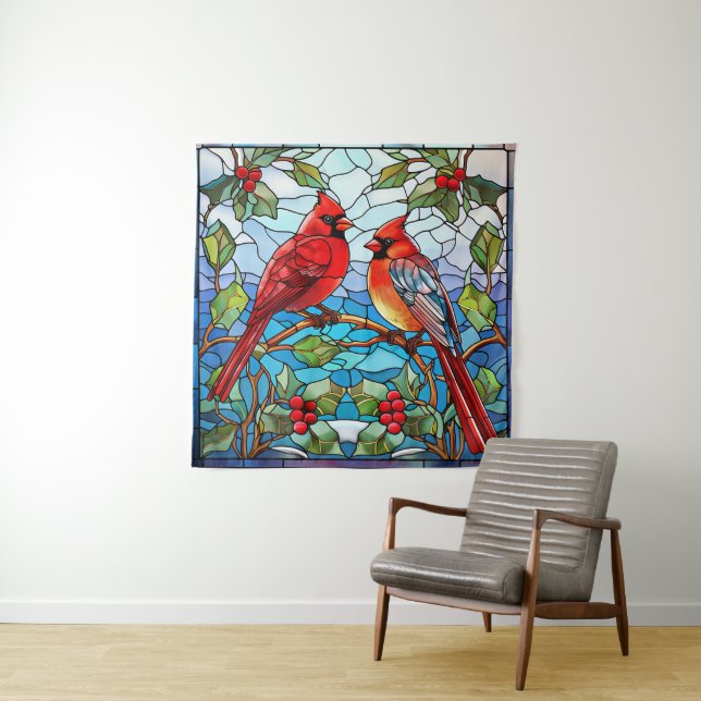 Tenture Winter Birds Tapestry (En situation)