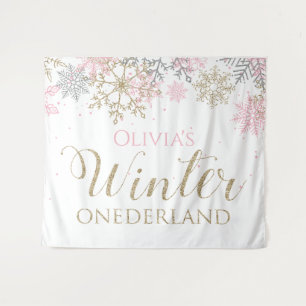 Tenture Winter Onederland Rose Girl Premier anniversaire