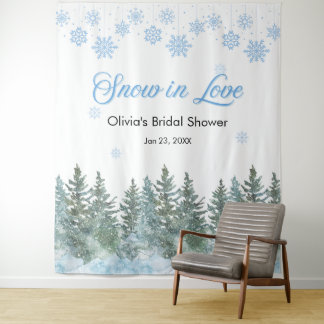 Tenture Winter Snow in Love Snowflakes Bridal Shower 