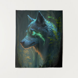 Tenture Wolf Animal Portrait Peinture Faune En Plein Air