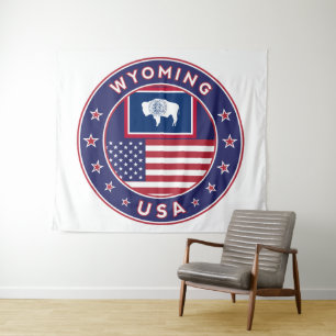 Tenture Wyoming, États-Unis, poster du Wyoming, toile