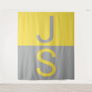 Tenture Yellow & Grey Modern Initials monogram