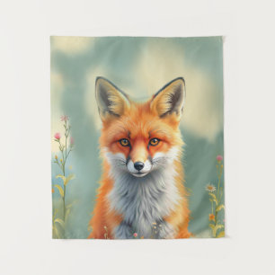 Tenture Yeux saisissants d'un renard roux rusé  