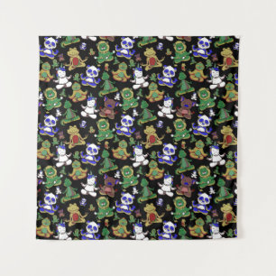 Tenture Yoga pose motif   Yoga sans couture motif 45