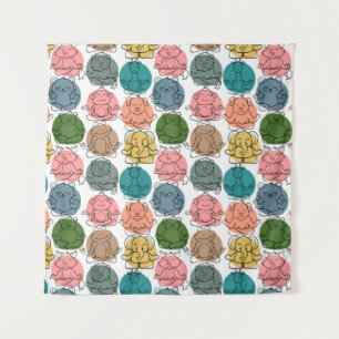 Tenture Yoga pose motif   Yoga sans couture motif 9