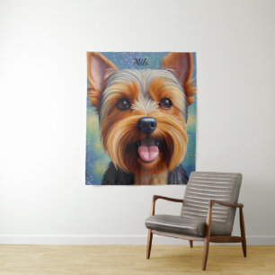 Tenture Yorkshire Terrier Pointillisme Portrait de chien