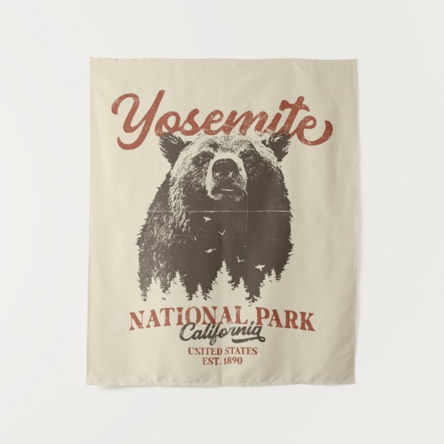 Tenture Yosemite Grizzly Bear California National Park (Devant)
