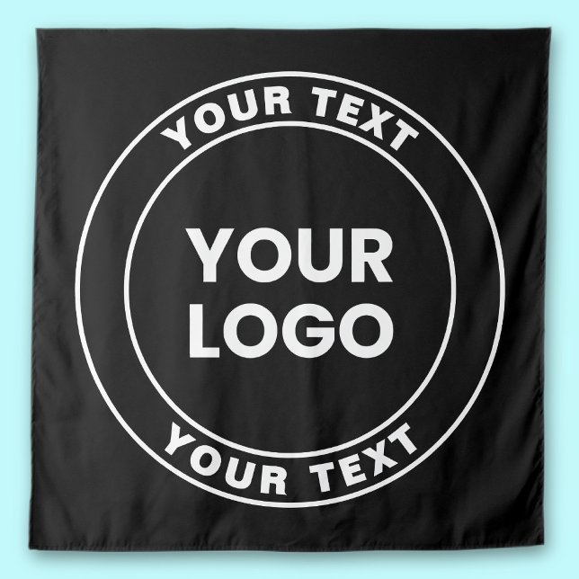 Tenture Your Uploaded Logo + Bold Circular Text  (Créateur téléchargé)