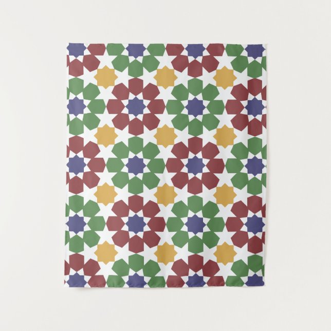 Tenture zellige Motif Marocain Céramique Art traditionnel (Devant)