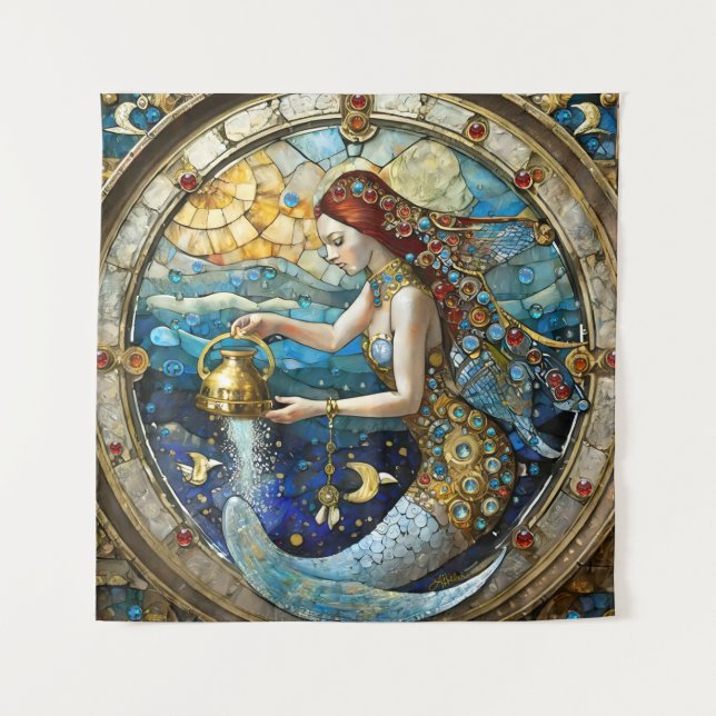 Tenture Zodiac - Aquarius La Sirène Du Porteur D'Eau (Devant)