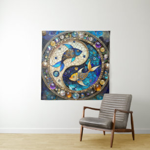 Tenture Zodiaque - Poissons Yin et Yang