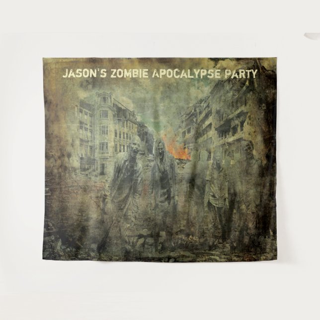 Tenture Zombie Apocalypse Party photo fond de la boucle mu (Devant (Horizontal))
