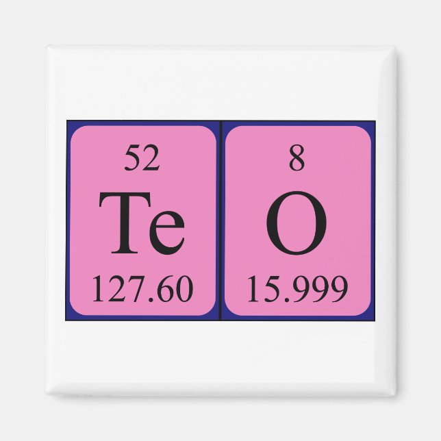 Teo periodic table name magnet (Front)