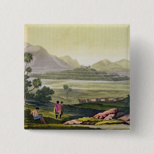Teocalli, the Great Temple at Tenochtitlan, Mexico 2 Inch Square Button