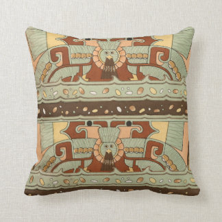 Teotihuacan Vintage Illustration Throw Pillow