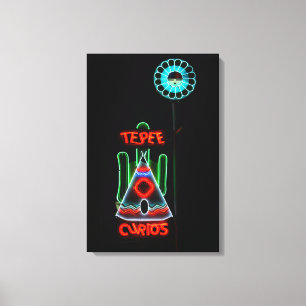 Tepee Curios Neon Sign, Tucumcari, New Mexico Canvas Print